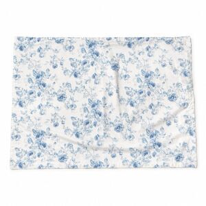 Vtg Laura Ashley Blue White Floral Pillow Sham Cottagecore Shabby Chic Rose King